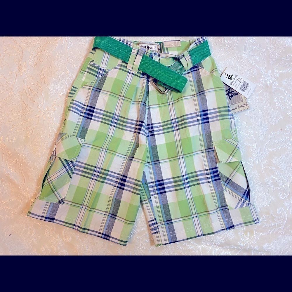 Seven Souls Boys Plaid Fashion Shorts Size :12,14